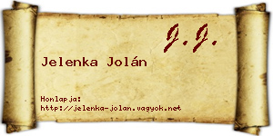 Jelenka Jolán névjegykártya